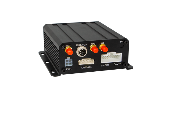 A 4-channel AI MDVR with multiple ports on the front panel.