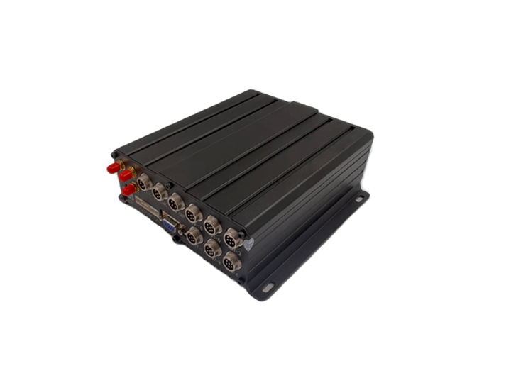 Black electronic device with multiple connectors. AI Mobile DVR.